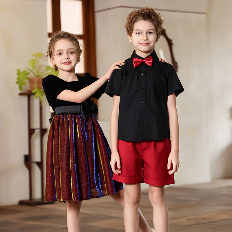 Uniformes de actuación del coro de niños de jardín de infantes para estudiantes de primaria y secundaria, recitación de poesía, discursos, trajes de actuación de danza para niñas