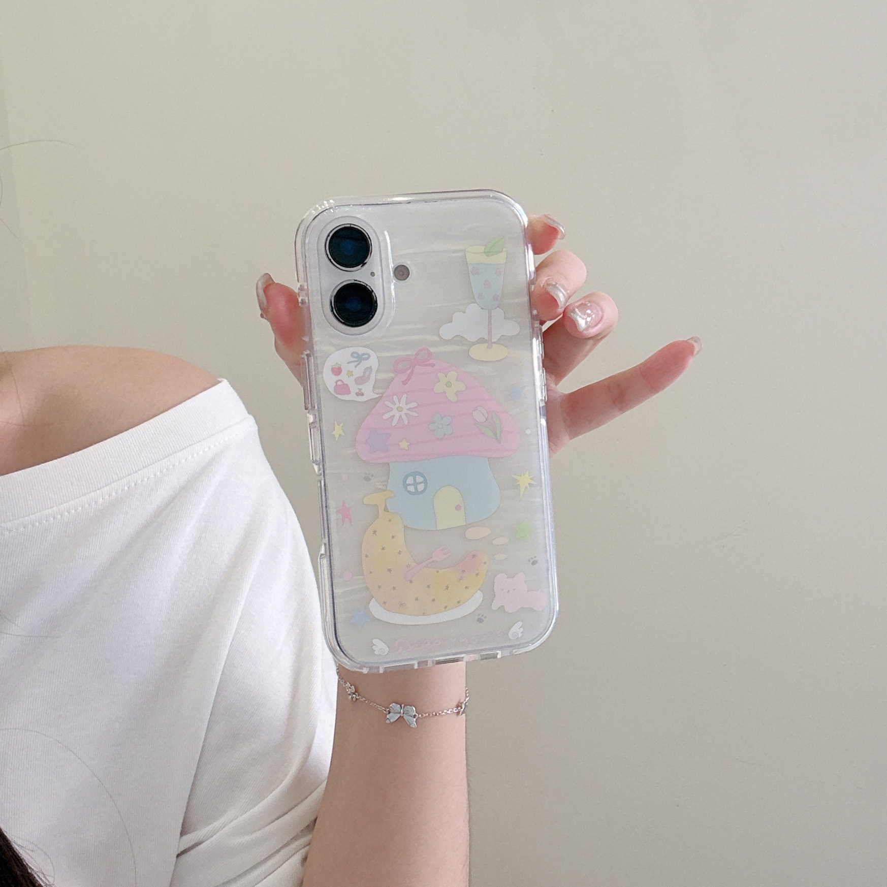 Ins viento patrón de concha casa plátano para iphone16ProMax funda para teléfono móvil Apple 14/15 mujer 13 nuevo