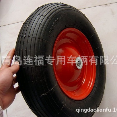 供应出口4.00-8直纹充气轮 天然胶外胎 手推车轮胎 欢迎洽谈