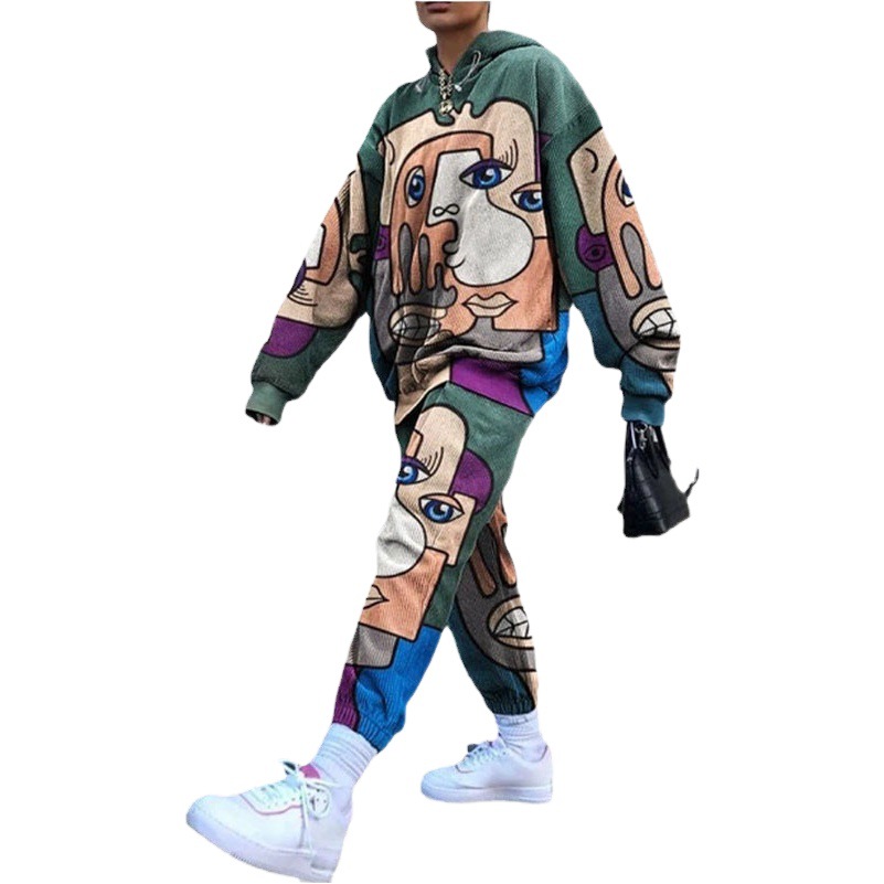 Conjunto de Sudadera Informal con Cuello Redondo y Estampado Holgado para Mujer, Estilo Europeo y Americano, Novedad de Comercio Exterior Transfronterizo para Otoño 2025