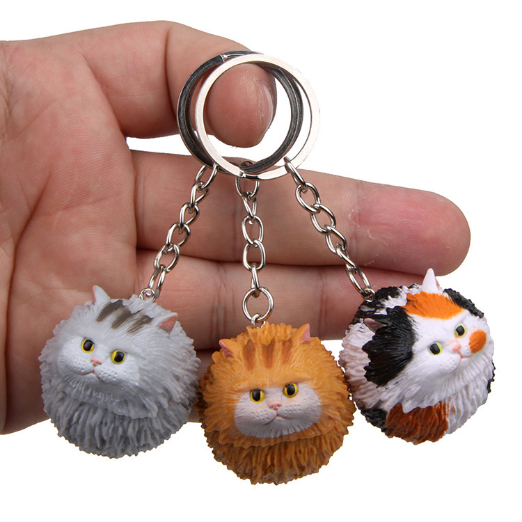 1 Piece Cute Cat Pvc Plastic Resin Unisex Bag Pendant Keychain display picture 3