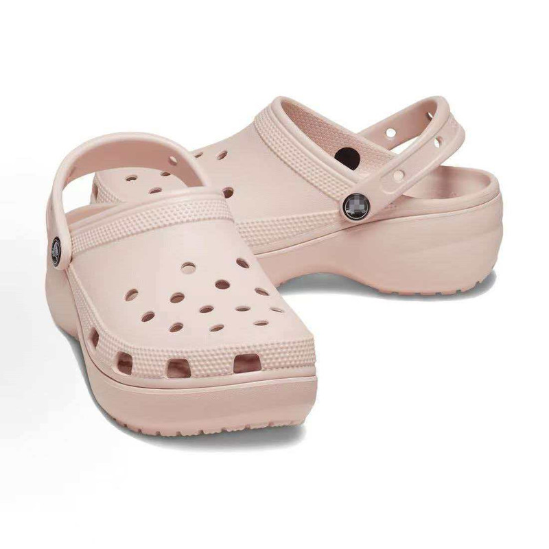 Croc Shoes with Medium Heel and Cloud-Like Platform Thick Soles for the Beach | Breathable and Comfortable, Hollow-Out Design, Fashionable, Versatile and Simple.