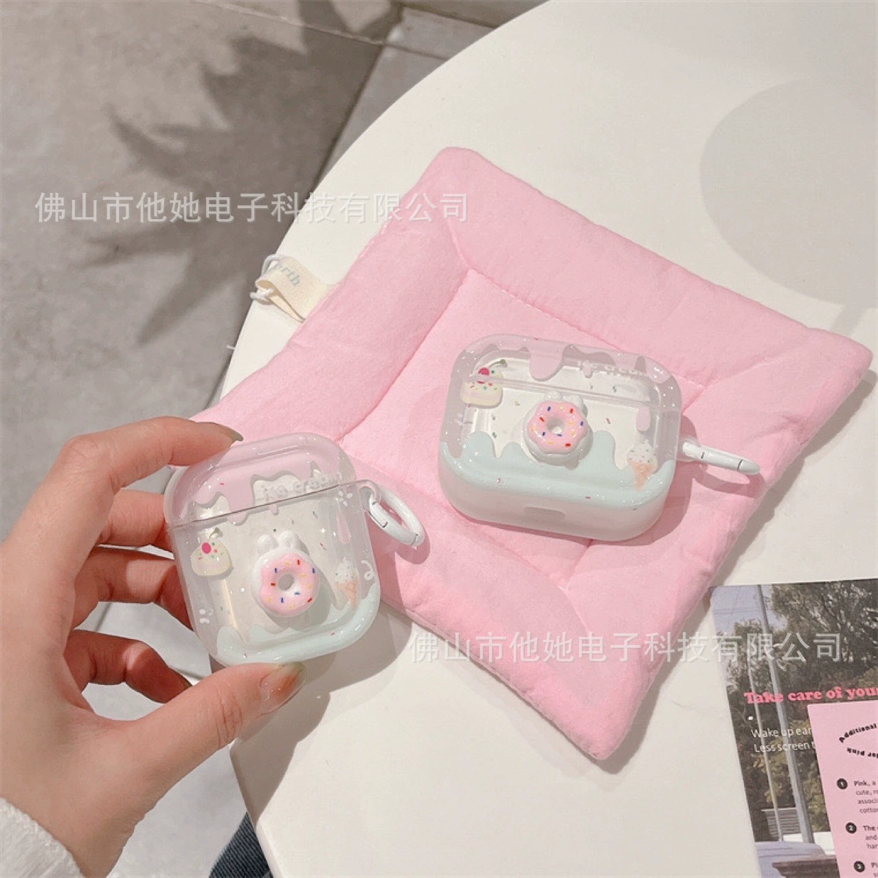Apple, cute three dimensional compatible donut, protective case, iPhone2, wireless headphones, 3/4, bluetooth