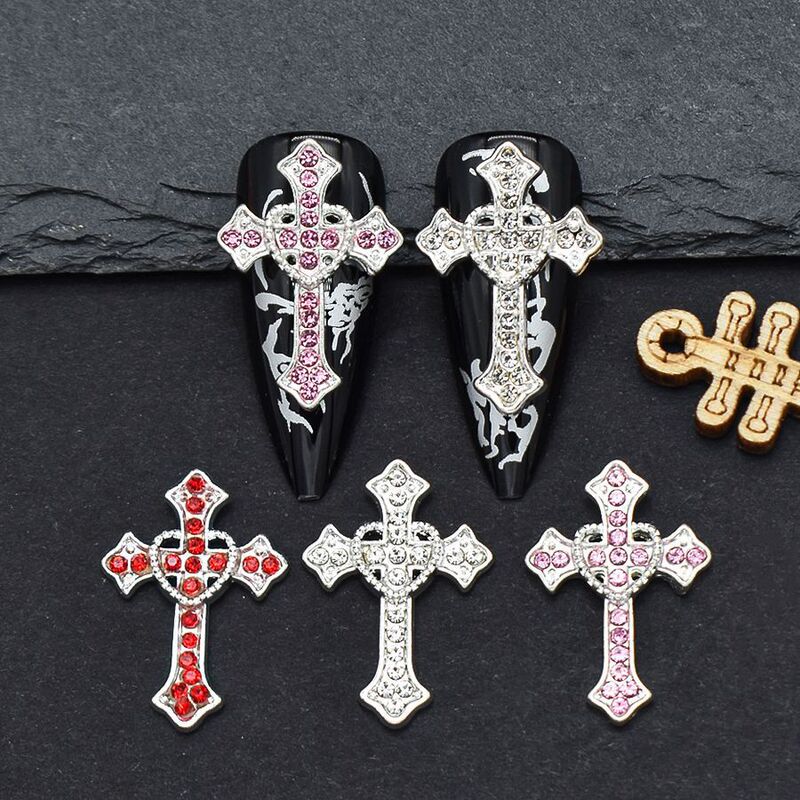 Cross-border nail art accessories: full-diamond cross nail art accessories, dazzlingly shiny, sweet and cool, diamond-encrusted alloy nail accessories wholesale Cross-border nail art accessories: full-diamond cross nail art accessories, dazzlingly shiny, sweet and cool, diamond-encrusted alloy nail accessories wholesale