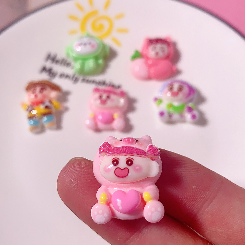 Nuevos dibujos animados pequeños nuevos accesorios de resina diy crema pegamento para el cabello clips para el cabello teléfono móvil agujero zapatos accesorios pegatinas de refrigerador