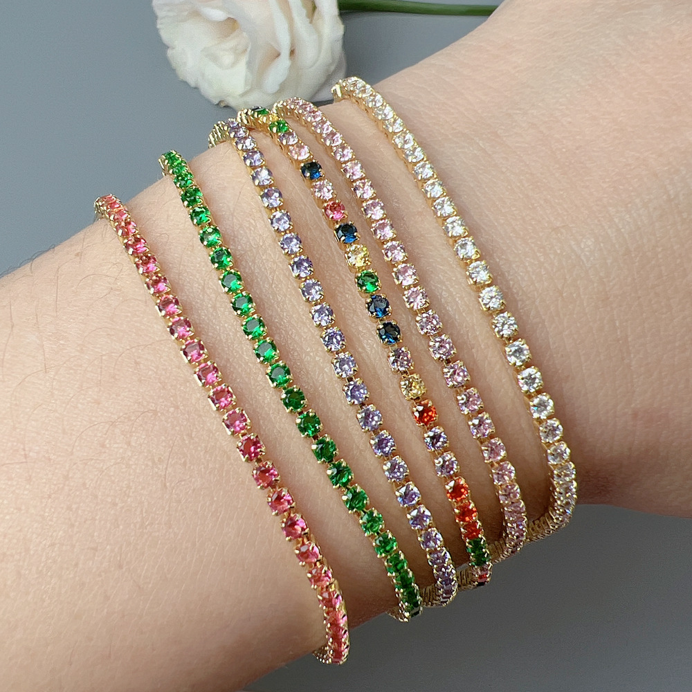 13g Weight Alloy Pendant Material Zircon Inlay Material Bracelets Classification Alloy Chain Material 1 Piece Quantity Holiday, Daily, Street Occasion Alloy Material Geometric Pattern Women's Gender Plating Design Elegant Style Elegant Geometric Zircon Alloy Wholesale Bracelets 2
