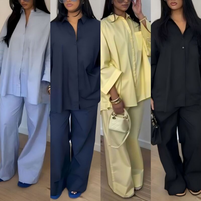 European and American 2026 Cross-Border Summer New Style Aliexpress Casual Loose Plus-Size Shirt and Pants Set for Women Ntz6014 European and American 2026 Cross-Border Summer New Style Aliexpress Casual Loose Plus-Size Shirt and Pants Set for Women Ntz6014