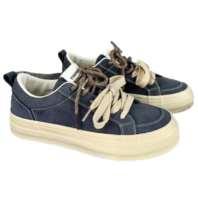 Zapatos de moda para hombres con suela gruesa 2025, zapatos de lona de color antiguo, zapatos de lona de estilo de puerto para hombres, zapatos sucios, zapatos de skate