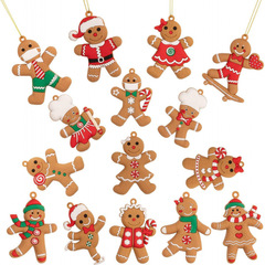 12ピースpvcジンジャーブレッド人クリスマスツリーアクセサリー家具キッチン装饰パーティー用品メーカー卸売DIYアクセサリー
