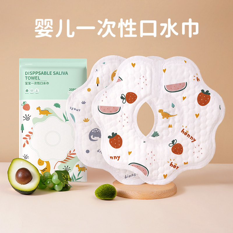 Niños desechables babero bebé más tamaño bebé comiendo paño babero impermeable empaquetado individualmente al por mayor