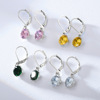 Metal advanced crystal, brand zirconium, earrings, simple and elegant design, bright catchy style