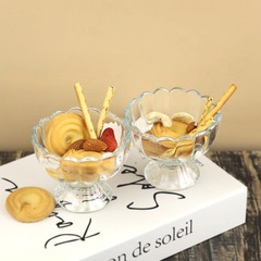 卸売デザートジュースガラスミルクセーキカップキャンドルホルダーガラスカップアイスクリームカップアイスクリームボウルサラダボウルコールドドリンク