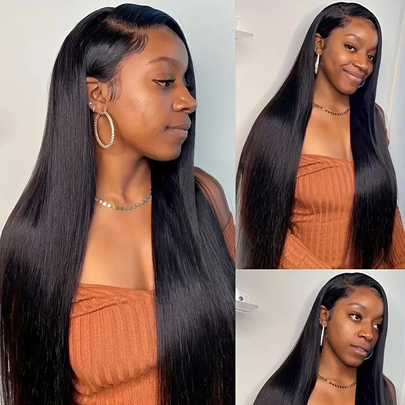 Amazon cross-border foreign trade lace 13*4 fashion long straight hair wig hot front lace split chemical fiber headgear