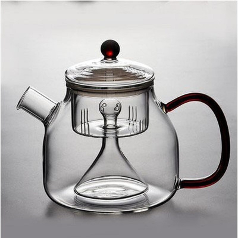 Fábrica mayorista de tetera de vidrio de alto borosilicato puede cocinar tetera de cerámica eléctrica tetera de té casera tetera de té de flores de té