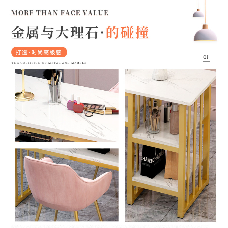 Neta de la moda rojo mesa de uñas y silla traje simple oferta especial Mesa de salón de uñas económico japonés individual mesa de uñas Doble