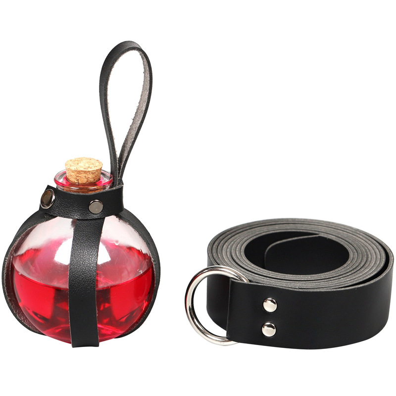Cross-border popular medieval knight leather belt belt transparent glass magic bottle Amazon wish AliExpress Cross-border popular medieval knight leather belt belt transparent glass magic bottle Amazon wish AliExpress