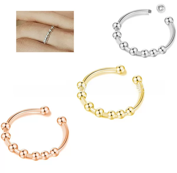 Stainless steel puncture jewelry seven-star beads adjustable ring perfect adjustable ring