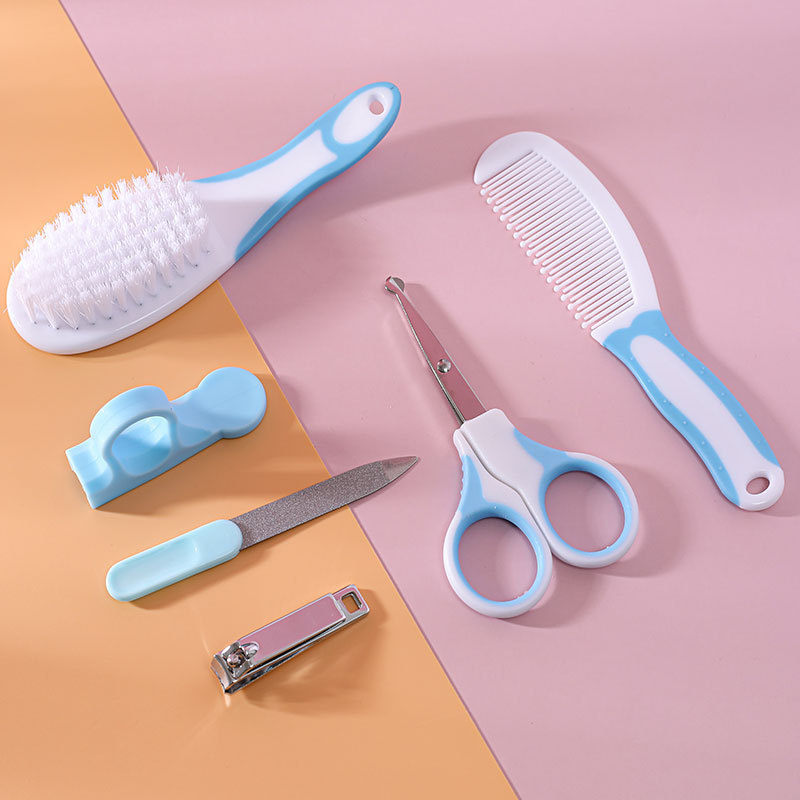 Factory wholesale cross-border hot selling baby care 6-piece brush and brush combination baby nail clipper set