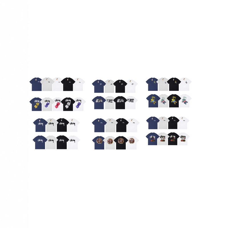 25 Summer Cross-Border Trendy Brand American Retro Design Ice Cube and Doll Print Short-Sleeve Couple Pure Cotton Loose T-Shirt