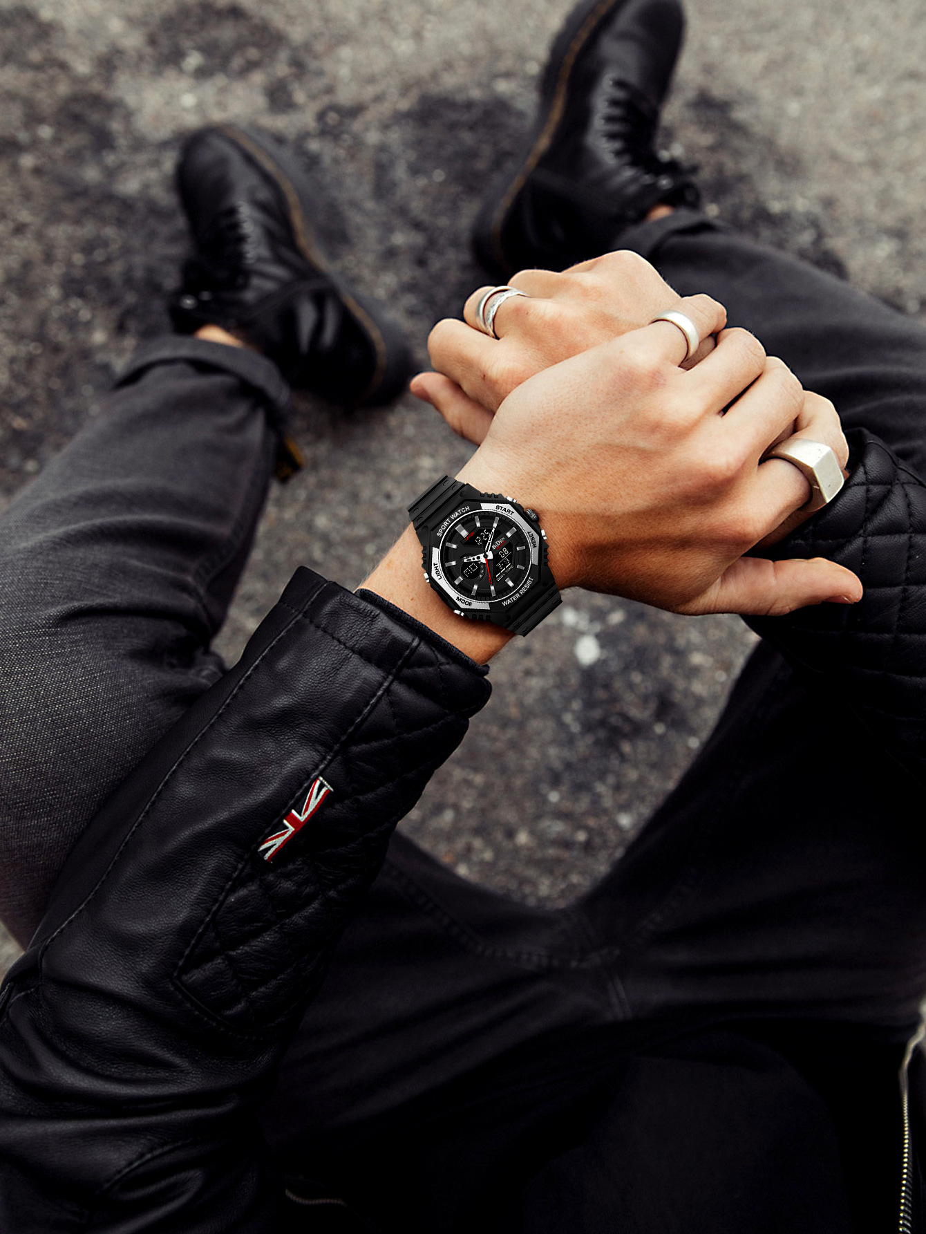Biden multifunción impermeable deportes reloj electrónico luminoso doble pantalla resistente a la caída estudiante reloj de moda R005