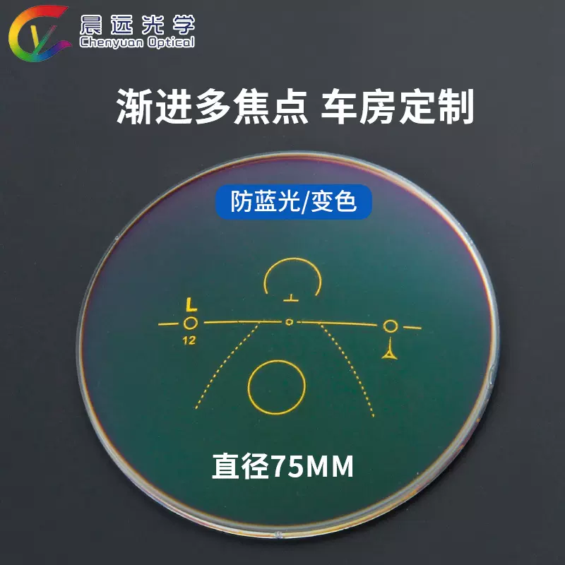 工厂车房定制1.56渐进多焦点镜片防蓝光远近两用宽通道眼镜片定制