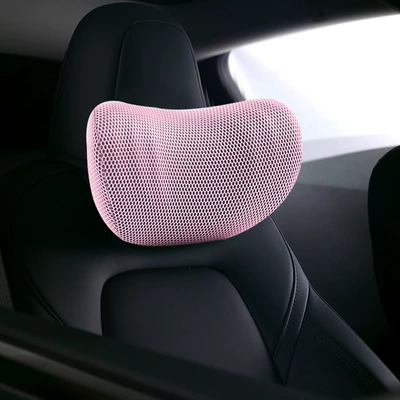 Multifunctional Lumbar Support Office Chair – Waist support - grid-pink-floating-block-headrest