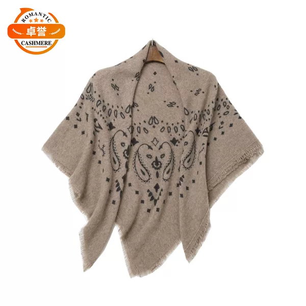 Women's cashmere shawl, printed knitted scarf, suitable for spring and autumn, light luxury shawl for air-conditioned rooms, long scarf, fashionable and versatile