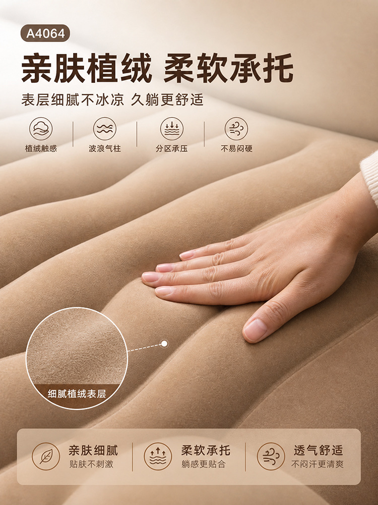 New energy SUV car air mattress with rear one-touch inflation, leveling pad, raised side rails, and thickened flocking