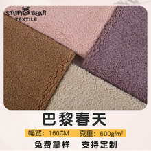 服装毛绒布料 600g涤纶巴黎春天仿皮草颗粒毛绒羊羔绒羊羔毛面料