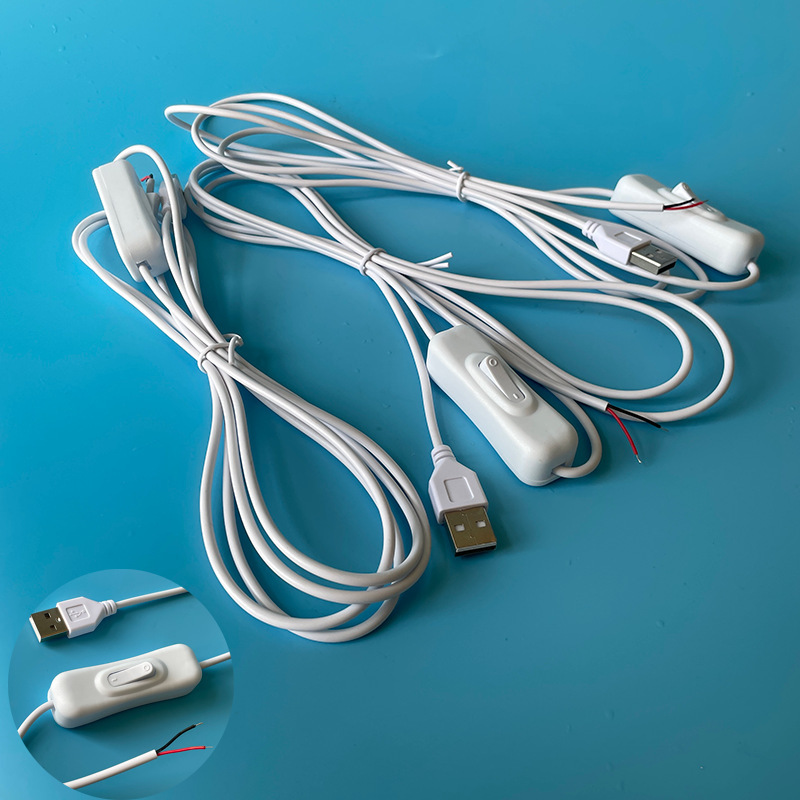 5v/12v霓虹灯USB/dc开关线304船型开关床头灯直播LED广告发光字线|undefined