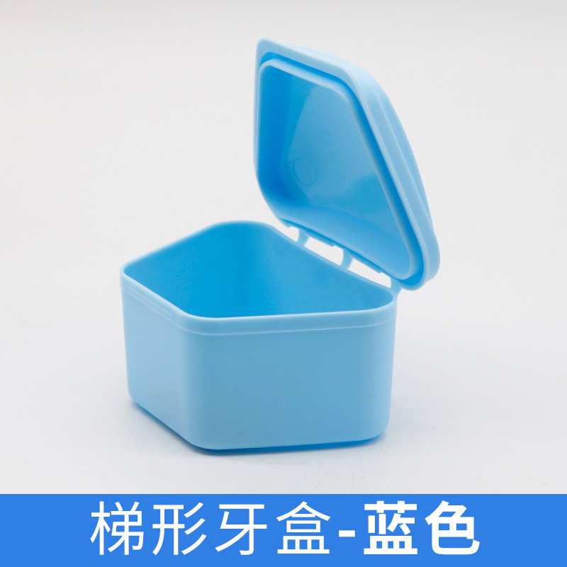 Dental caja de dientes de color caja trapezoidal caja de almacenamiento de dientes titular caja de dentadura caja corrector caja de dientes caja de tirantes