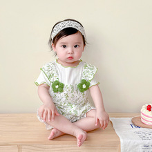 新生儿衣服婴儿连体衣花开半夏薄款宝宝衣服立体小花婴儿衣服