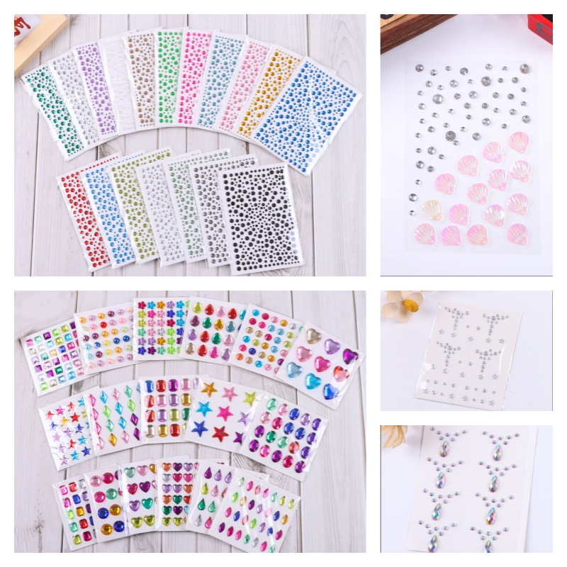 160 Colored 4M Children's Face Glitter Stickers, Fairy Tears & Sparkle Decor，20 Sheets, 3000+pcs