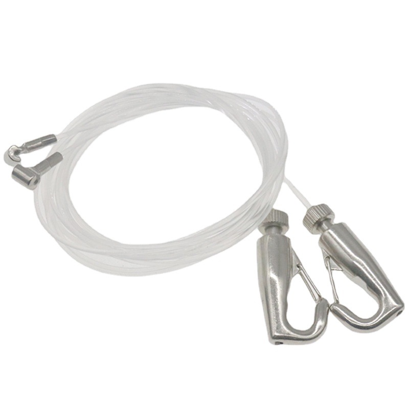 Cuerda de alambre de acero inoxidable colgando dispositivo de pintura gancho pista ajustable engrosada estudio cordón invisible serpiente cabeza accesorios de hardware