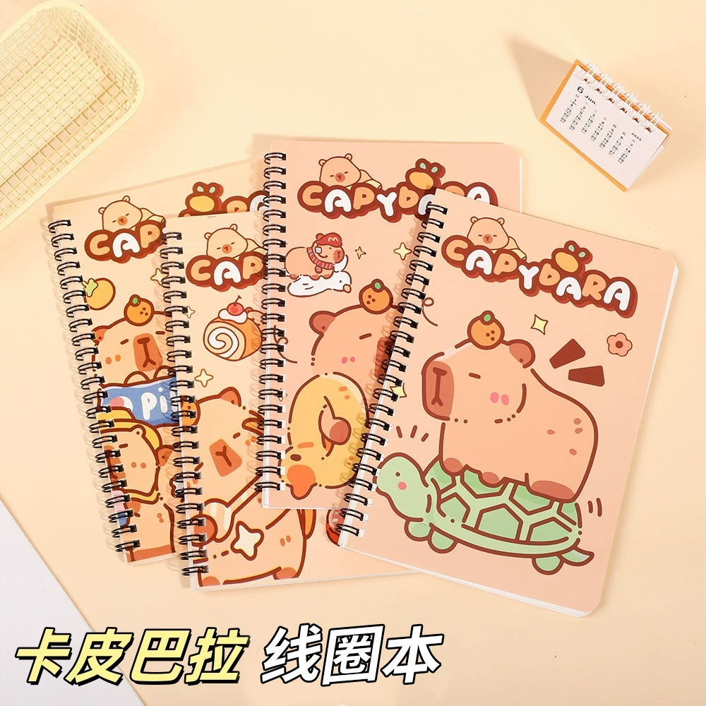 Блокнот с катушкой Kapibala, блокнот A5, утолщенный блокнот, водонепроницаемый блокнот для аспирантуры, блокнот на подкладке, милый дневник