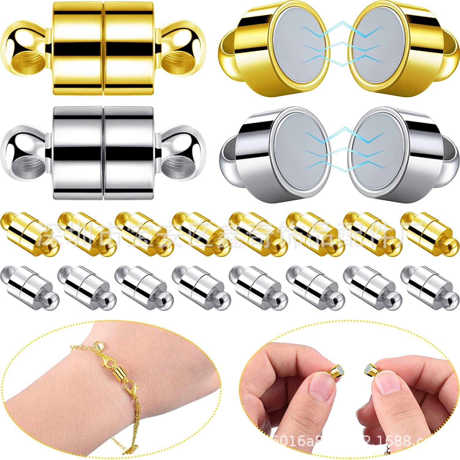 DIY joyería accesorios de conexión traje bola cilíndrica imán hebilla langosta hebilla anillo cerrado pulsera cola clip de cadena image 5