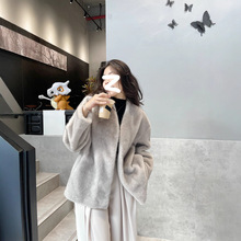 环保皮草2023新款爆款冬季宽松皮毛一体仿貂皮大衣女减龄毛毛外套