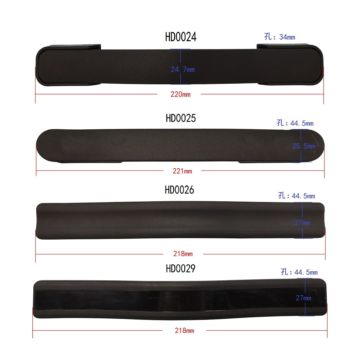 [Не розницу] Промежуточная и стильная ручка для багажа, пластиковая ручка для чемодана, черная ручка для чемодана, ручка для багажа