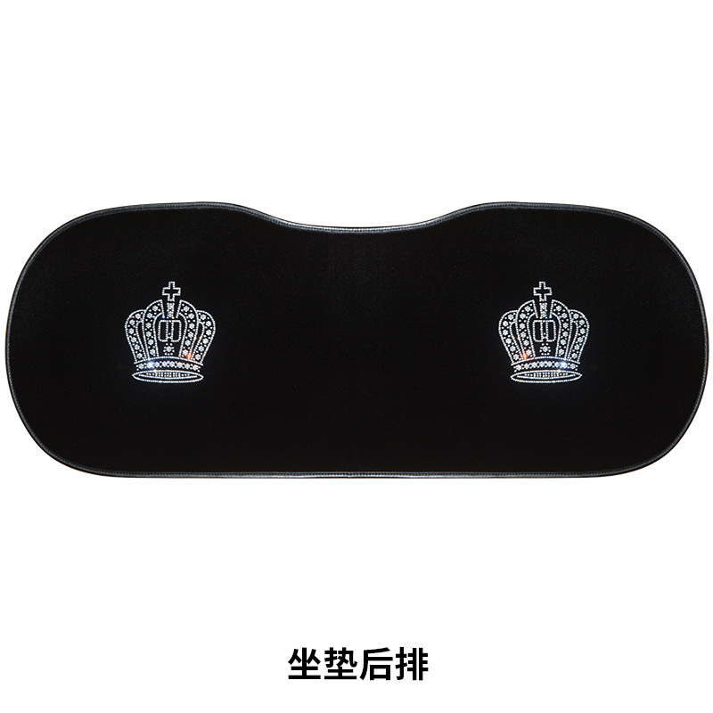 Diamante incrustado corona asiento de coche cojín de una sola pieza sin respaldo de tres piezas Asiento único asiento delantero moda simple de cinco asientos cuatro estaciones Universal