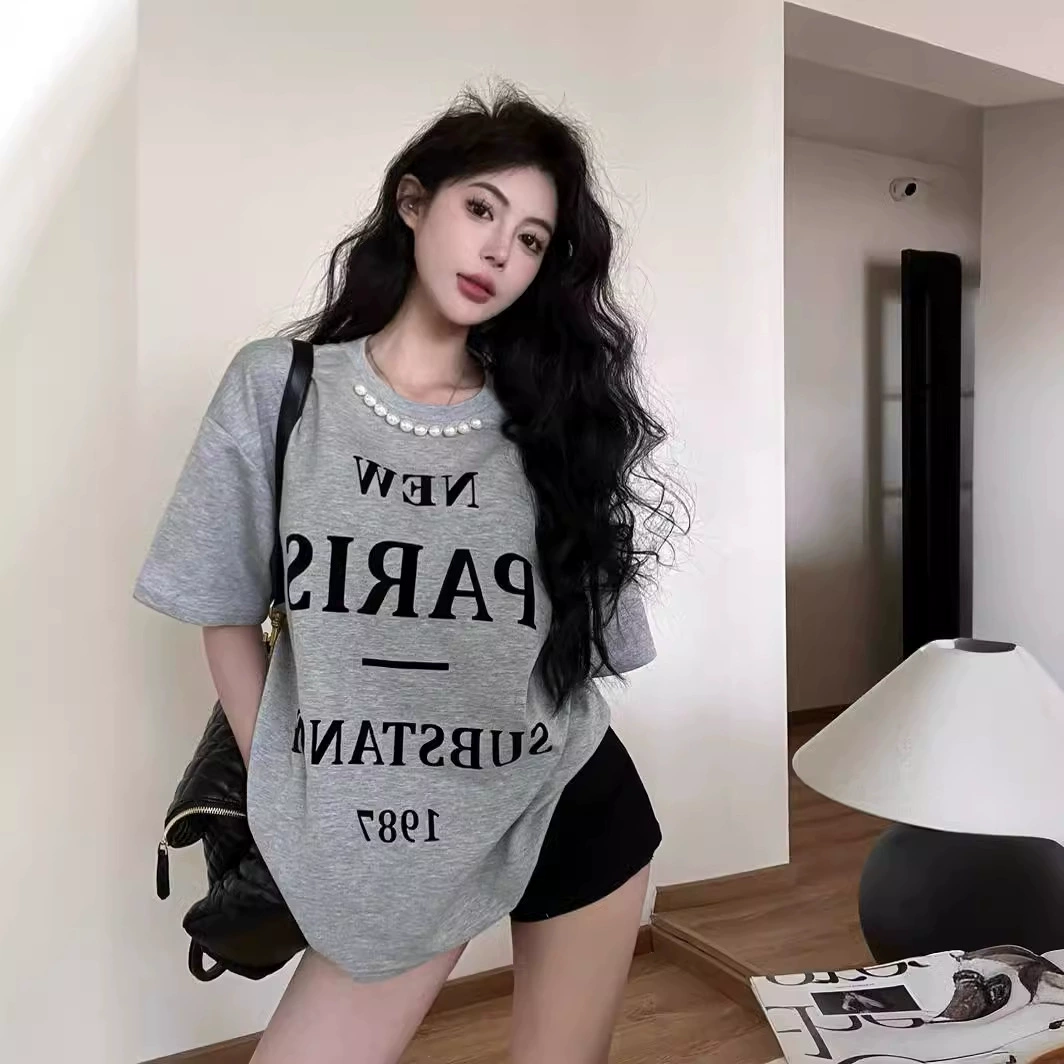 Футболка oversize American style, круглый ворот, летний повседневный крой