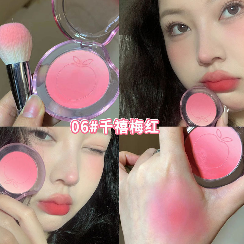 Kekemood rubor melocotón rubor de color hinchado degradado rubor femenino resaltado natural plato de reparación branquias púrpura estudiante mate