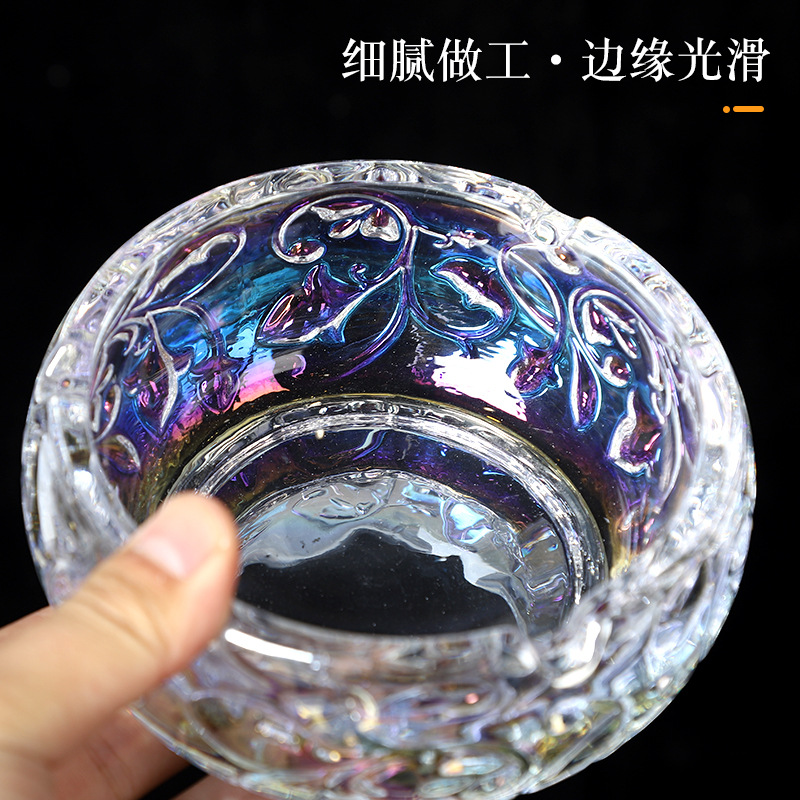 厂家定制玻璃烟灰缸家用酒吧KTV大号办公室客厅礼品酒店用品批发