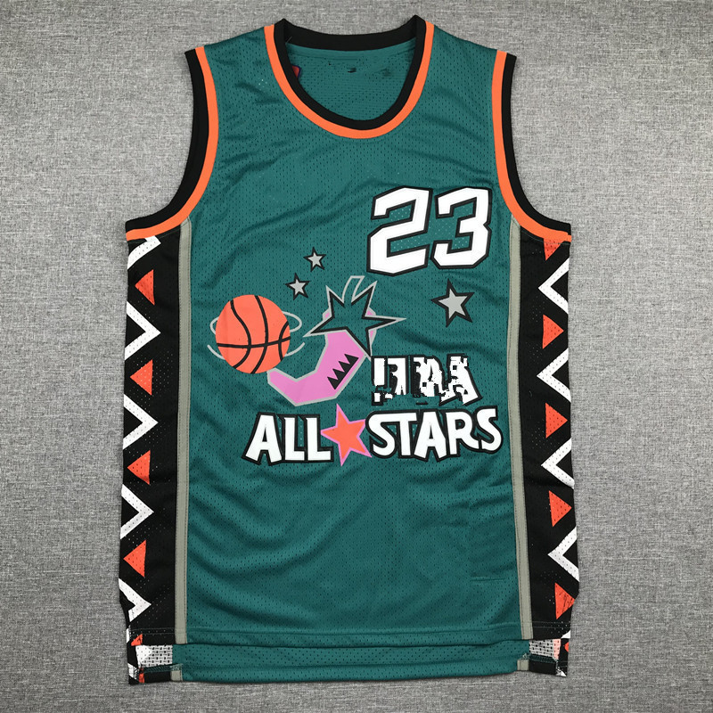 1996 All-Star 23 Green Jordan All Stars Basketball Jersey Men Mn Basketball Uniform 1996 All-Star 23 Green Jordan All Stars Basketball Jersey Men Mn Basketball Uniform