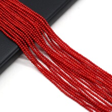 天然海竹仿红珊瑚串珠手绘珠散珠圆珠长链饰品女diy项链手链配件