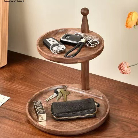 Entrar en el hogar puerta de entrada llave de almacenamiento decoración madera ligera de lujo de alta calidad estante de almacenamiento multicapa mesa bandeja de almacenamiento de artículos diversos