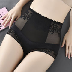 高腰收腹內褲女士夏性感蕾絲超薄不捲邊產後無痕抗菌純棉檔三角褲