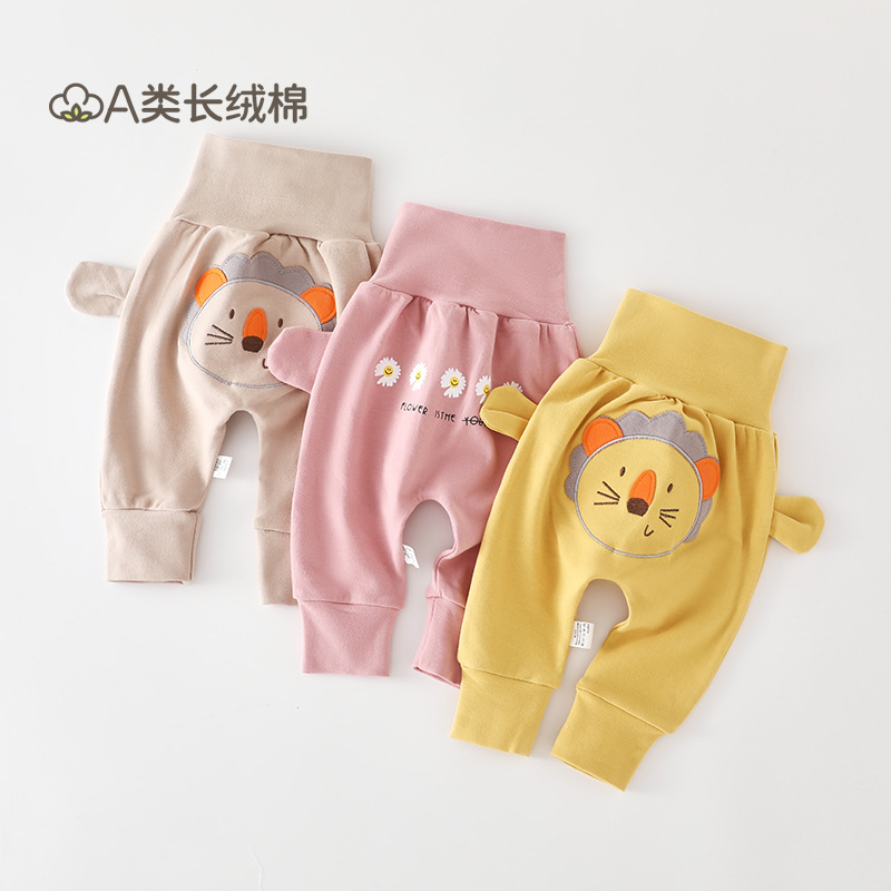 25秋季童装宝宝裤子耳朵刺绣婴儿裤子男童休闲裤女童高腰大pp裤