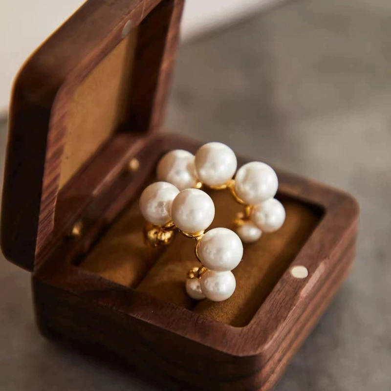 Кореанские модные серьги из жемчуга, стиль light luxury, городской стиль