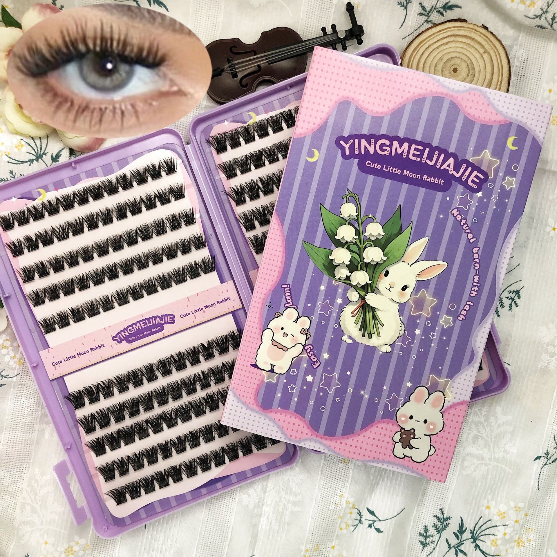 20 filas de paquete de caja de regalo de pestañas falsas transfronterizas, pestañas falsas densas, pestañas falsas sin pegamento.