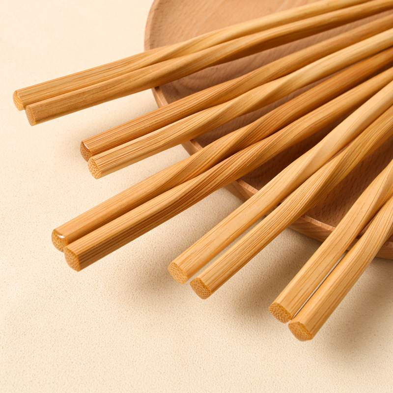 Palillos de bambú japoneses al por mayor 25cm boca puntiaguda asintiendo palillos de escala de pescado palillos roscados palillos de giro palillos de hotel suministro de puesto de palillos